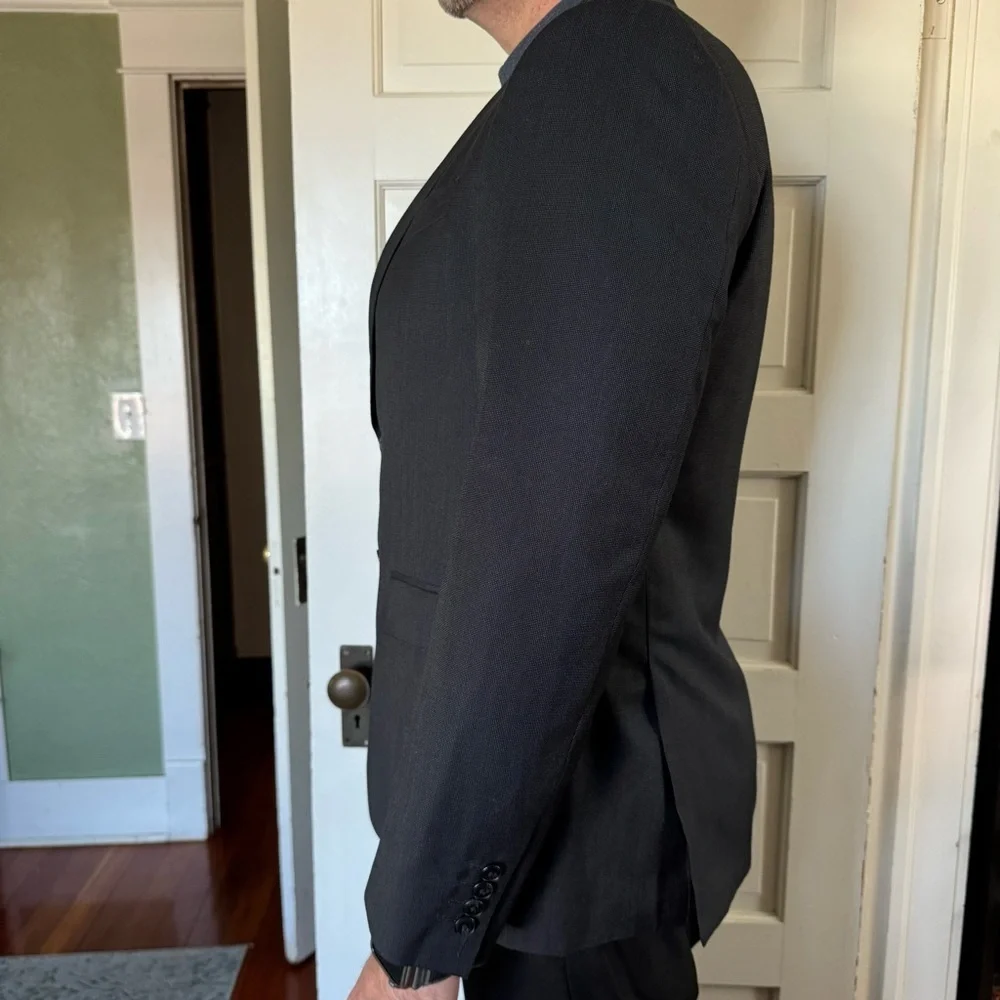 J. Ferrar Black Slim Fit Suit Jacket Blazer – 44R